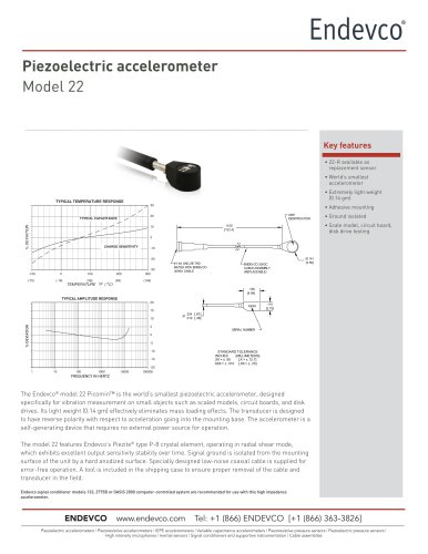 Piezoelectric accelerometer Model 22