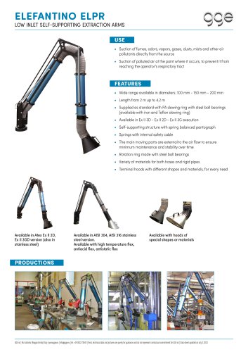 ELEFANTINO ELPR – Suction arm for fumes and vapors