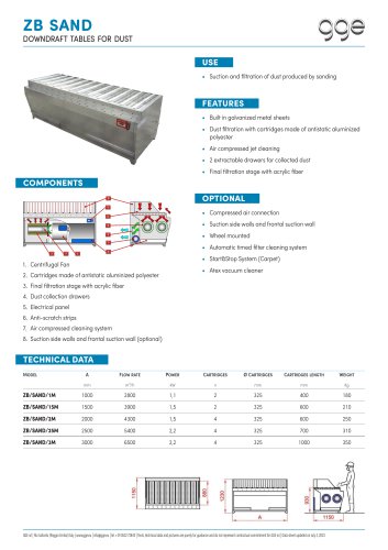 ZB AD – Downdraft tables for dust