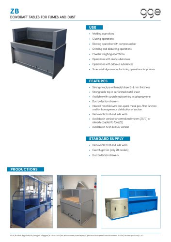 ZB – Downdraft tables