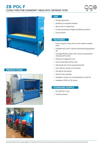ZB/F – Downdraft table for dedusting
