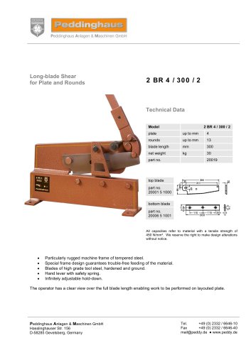 Long-Blade Shear for Plate and Rounds