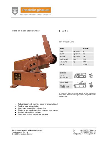 Plate and Bar Stock Shear - 4 BR 8