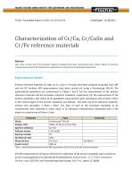 Calibration-TR-Characterization of Cr/Cu, Cr/CuSn and Cr/Fe reference materials - 1