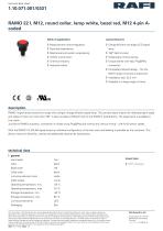 RAMO 22 I, M12, round collar, lamp white, bezel red, M12 4-pin Acoded - 1