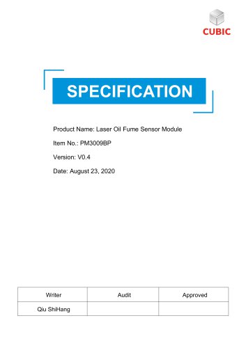 Cubic Laser Oil Fume Sensor Module PM3009BP Specification