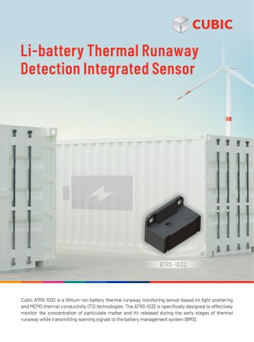 Cubic Li-battery Thermal Runaway Detection Integrated Sensor ATRS-1032