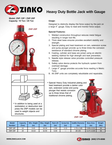 HEAVY DUTY BOTTLE JACK WITH GAUGE