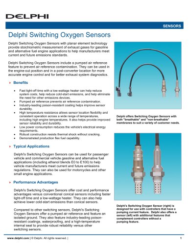 Delphi Switching Oxygen Sensors - Delphi Power Train - PDF