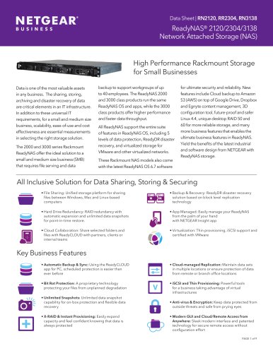 ReadyNAS® 2120/2304/3138 Network Attached Storage (NAS)