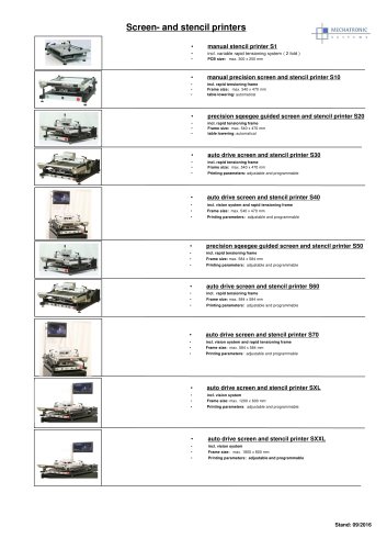 Screen- and stencil printers