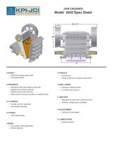 JAW CRUSHER Model 2650 Spec Sheet - 1