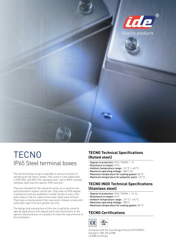 TECNO IP65 Steel terminal boxes