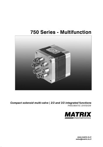 750 Series compact multifunction solenoid multi-valve | 2/2 and 3/2 integrated functions