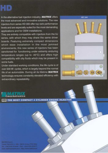 MATRIX Automotive Division - HD Series Compact Injector