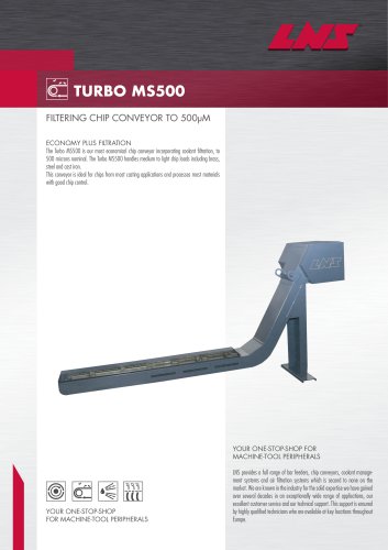 Chip and swarf conveyor with integrated filtration Turbo MS500