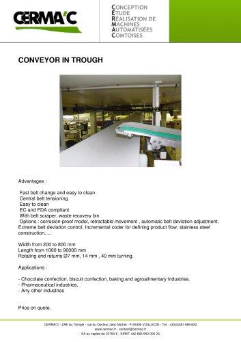 CONVEYOR IN TROUGH