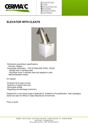 ELEVATOR WITH CLEATS