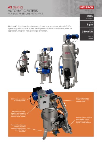 Low pressure automatic filter