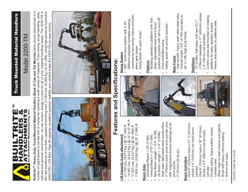 Model 2200-TM Truck Mounted Material Handlers