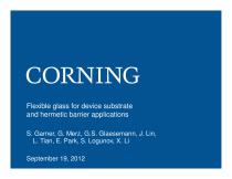 Flexible glass for device substrate and hermetic barrier applications - 1