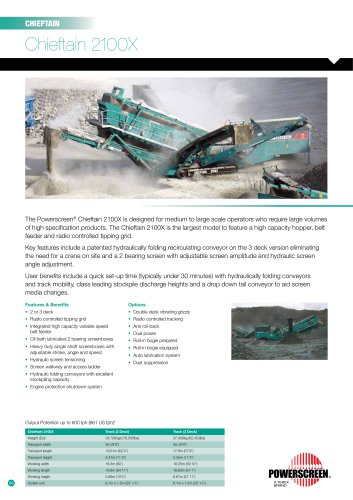 Powerscreen 2100X Mobile Screen