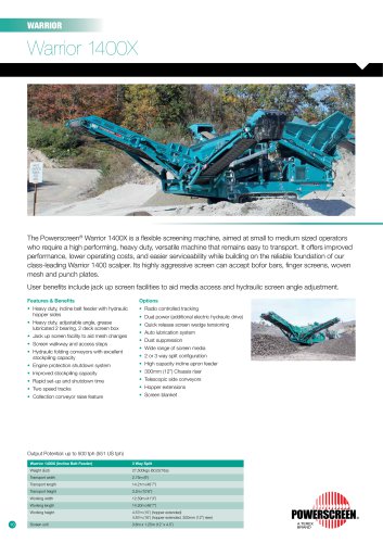 Powerscreen Warrior 1400X Mobile Screen