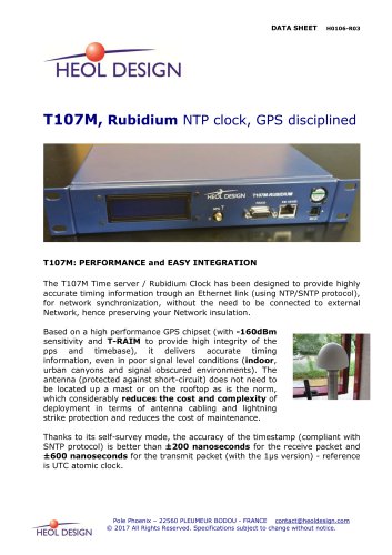 T107 Rubidium GPS NTP primary clock