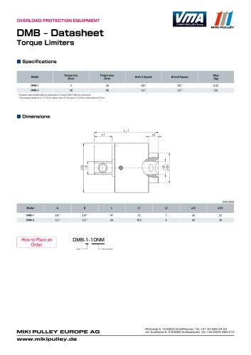 DMB Model datasheet