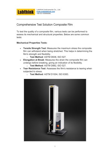 Advanced analysis of composite films for industrial applications