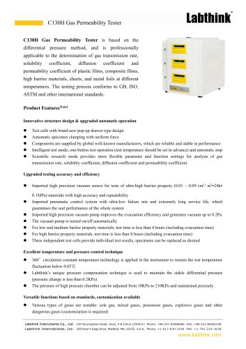 C130 Gas Permeability Tester