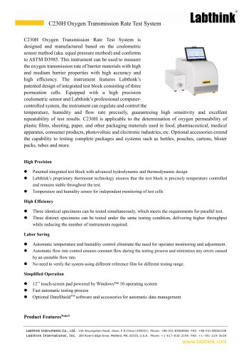 C230H Oxygen Transmission Rate Test System