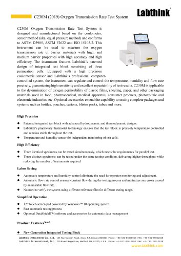 C230M Oxygen Transmission Rate Test System
