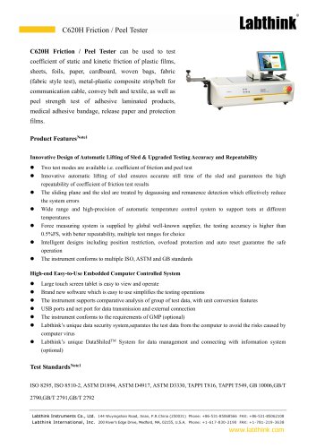 C620H Friction / Peel Tester