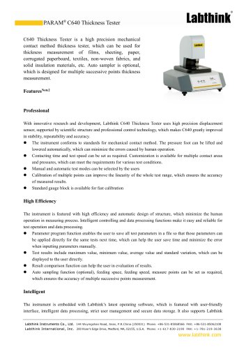 C640 Thickness Tester