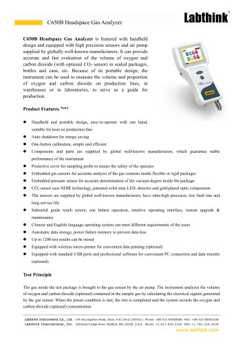C650B Headspace Gaz Analyser