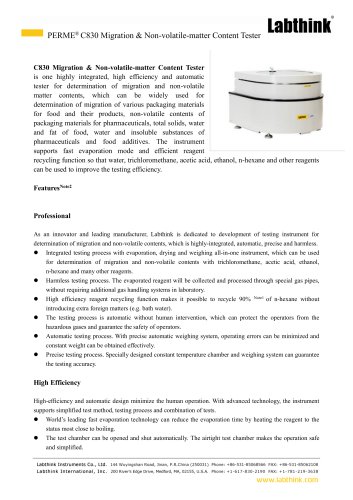 C830H Migration & Non-volatile-matter Content Tester