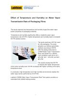 Effect of Temperature and Humidity on Water Vapor Transmission Rate of Packaging Films - 1