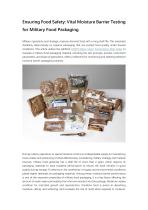 Ensuring Food Safety: Vital Moisture Barrier Testing for Military Food Packaging-1
