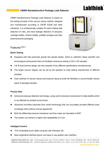 High-Sensitivity Non-Destructive Leak Detection for Pharmaceutical Vials and Ampoules