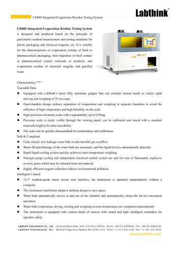 Integrrated Migration Tester to test overall migration with ethanol