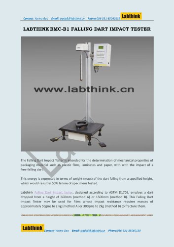 Labthink Falling Dart Impact Tester to Measure Impact Resistance of PE Films and Laminates