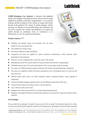 MAP analyzer to measure Co2 and residual O2