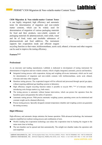 Quantifying Total Migration with the Residue Method Food Contact Material Safety