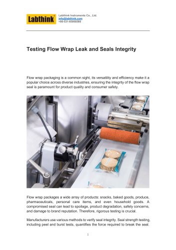 Testing Flow Wrap Leak and Seals Integrity