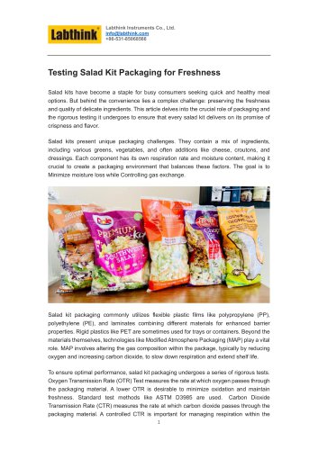 Testing Salad Kit Packaging for Freshness