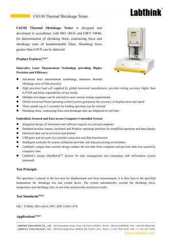 Thermal Shrink Film Testing for Shrink Rate, Force, and Seal Strength