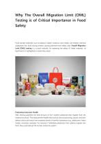 Why The Overall Migration Limit (OML) Testing is of Critical Importance in Food Safety-1