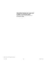 Simplified Testing for Lead and Copper in Drinking Water, Booklet No. 19 - 1