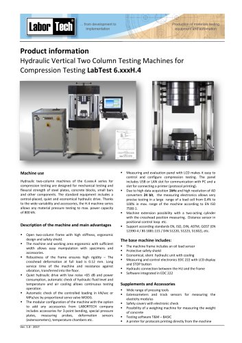 vertical testing machines for pressure testing to 6MN